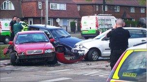 Four car crash in Wollaton