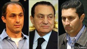 Gamal, Hosni and Alaa Mubarak