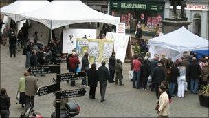 Shrewsbury square during 2008 cartoon festival
