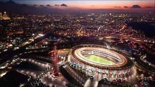 An artist's impression of the Olympic Stadium