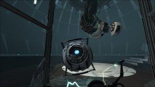 A screenshot from Portal 2 on the PlayStation 3