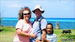 Bill and Judy Rouse in an island near Tonga