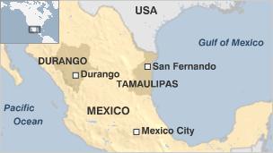 San Fernando Mexico Map Mexican Officials Recover 96 Bodies So Far In Durango - Bbc News