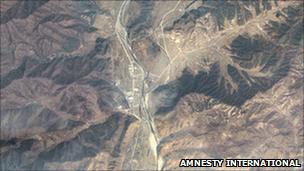 Satellite image of North Korea's political camp