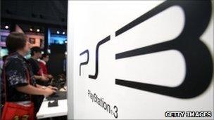 Visitors play games on Sony PlayStation 3