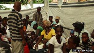 Patients with cholera are treated in a hospital in Haiti on 6 November, 2010