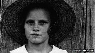 Lucille Burroughs, daughter of a cotton sharecropper in Hale County, Alabama, photographed by Walker Evans