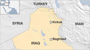 Map showing Iraq