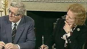 Garret FitzGerald and Margaret Thatcher
