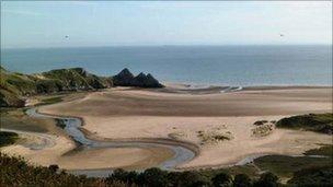 A quiet moment at Three Cliffs Bay in Gower, as captured by Martin Pike.