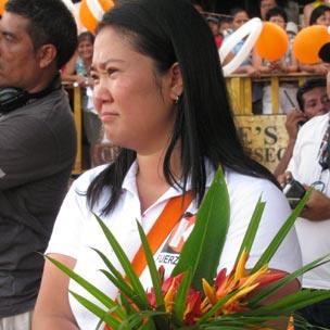 Keiko Fujimori on the campaign trail in Peru's northern jungle town of Yurimaguas