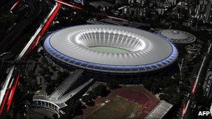 A 3D design of the new Maracana stadium, in Rio de Janeiro