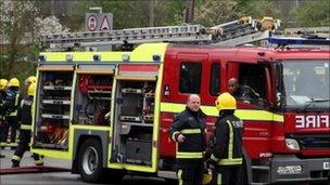London firefighters attending an incident