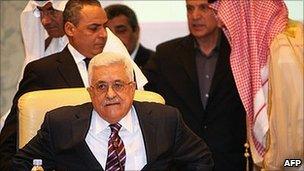 Mahmoud Abbas at the Arab League meeting