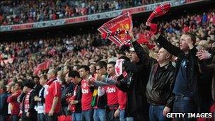United fans at Wembley