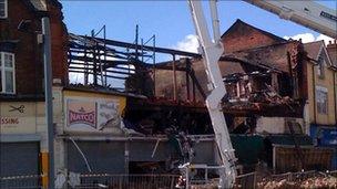 The fire-damaged supermarket in Smethwick
