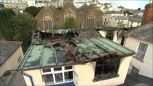 Fire damage at Tantons Hotel