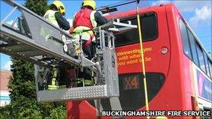 The rescue operation taking place (Picture: Buckinghamshire Fire Service)