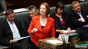 Julia Gillard in parliament, 10 May 2011