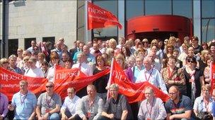 Derry City Council workers protest