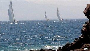 Yachts in the Aegean Sea near Bodrum (archive image)