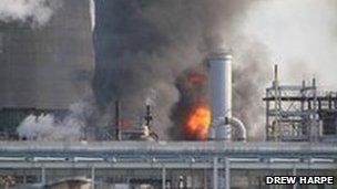 Chemical plant blaze