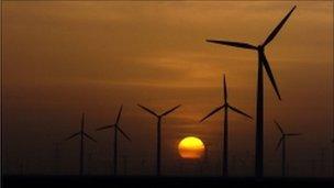 Wind farms of China Power International New Energy Holding Ltd. Gansu Province