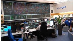 picture of the screens at the national grid