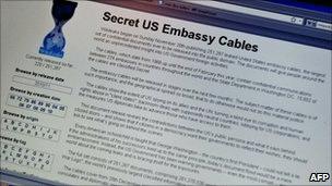 Wikileaks webpage, AFP