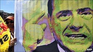 Berlusconi on a campaign poster