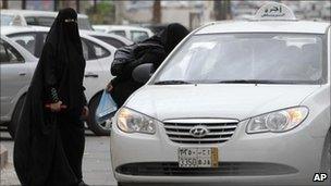Women getting a taxi in Riyadh, Saudi Arabia (file image)