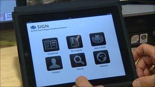 SIGN app on hand-held computer