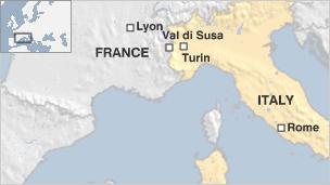 Susa Valley Italy Map Clash Over New High-Speed Rail Tunnel In Italian Alps - Bbc News