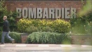 Bombardier sign at factory