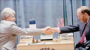 Boris Spassky and Bobby Fischer in the 1992 rematch