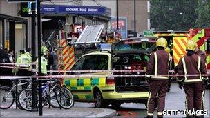 First responders outside Edgware Road tube station on 7/7
