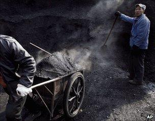Traditional coal mining in China