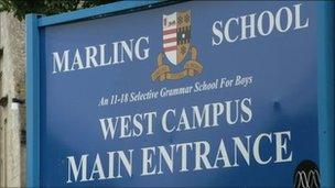 Marling School sign