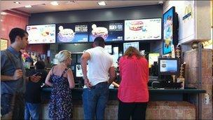 Customers at a McDonald's in West Jerusalem.