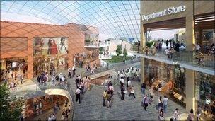 Artist's impression of the new shopping centre