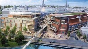 Artist's impression of the new shopping centre
