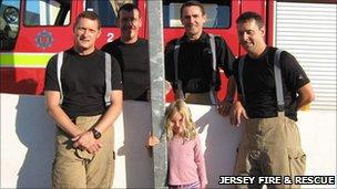 Firefighters from Red Watch with Maya Berner