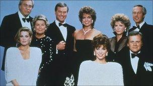 The cast of Dallas in 1983