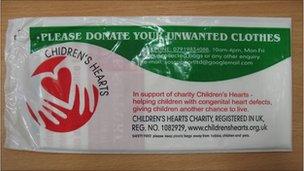 A genuine charity collection bag