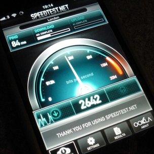 Speed test on iPhone