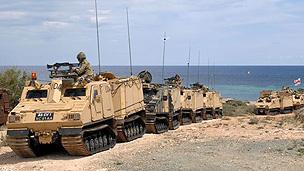 UK forces participating in land exercises