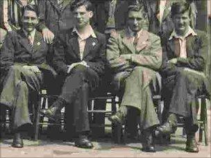 Class of 1945 shows Harold Jones (far right)