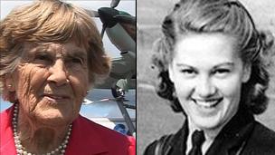 Joy Lofthouse in 2011 (left) and in the 1940s (right)