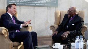 David Cameron and Desmond Tutu