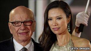 Rupert Murdoch with wife Wendy Deng
